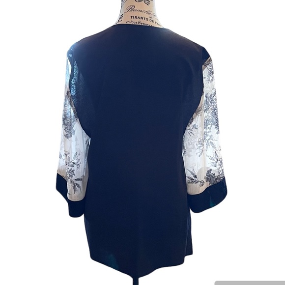 Spencer Alex Black & Cream Vintage 1080’s Kimono Jacket Women’s Size 1X - Picture 4 of 12